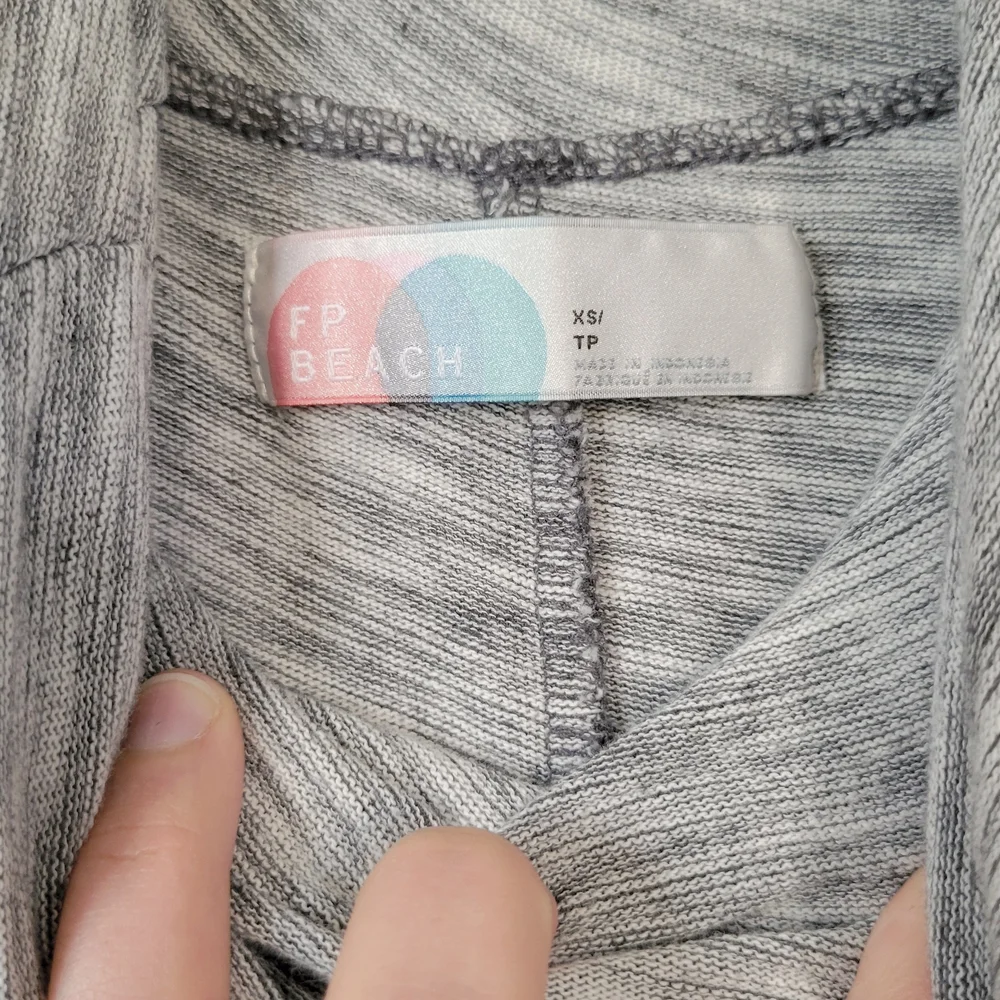 Free People Charcoal Long Sleeve Dress with Hood - Picture 7 of 8